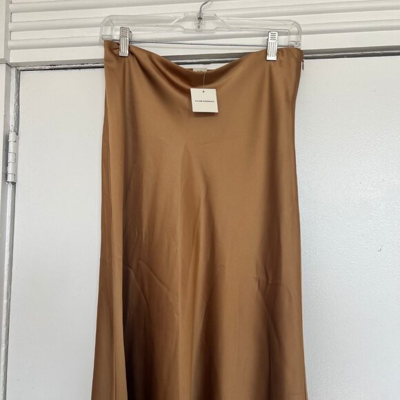 Club Monaco Mustard Long Bias Slip Skirt Size 8 - Picture 6 of 7